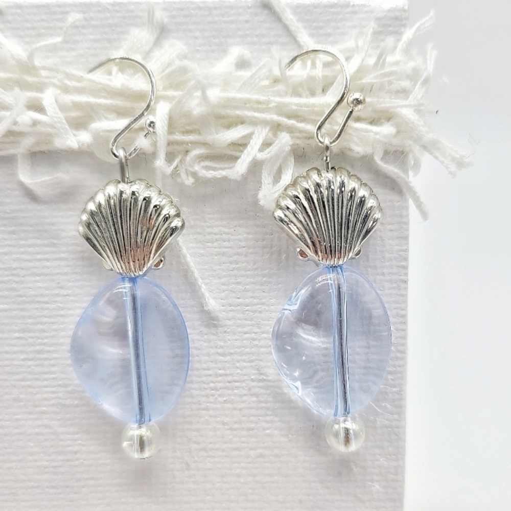🆕️ Light Blue Seashell Earrings